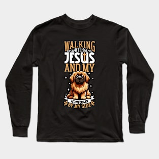 Jesus and dog - Leonberger Long Sleeve T-Shirt